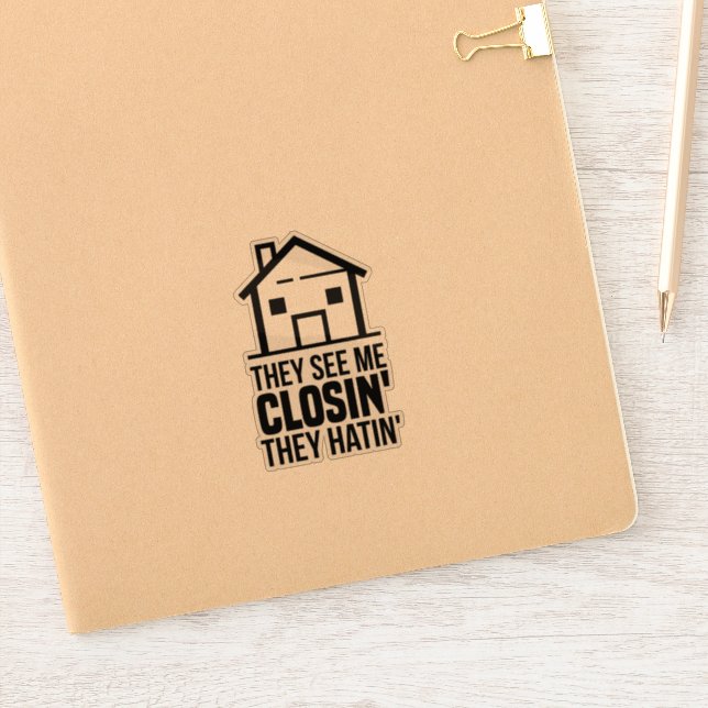 Adesivo Agente Imobiliário Que Me Veem A Fechar-Me. (Notebook)