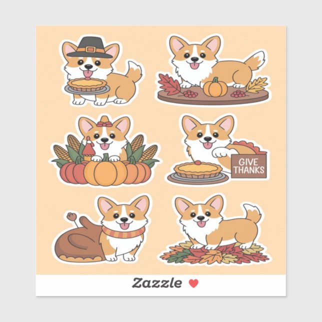 Adesivo Agradecimento Corgi  (Folha)