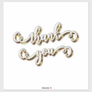 Adesivo Agradecimento de Tipografia Moderna a Ouro 