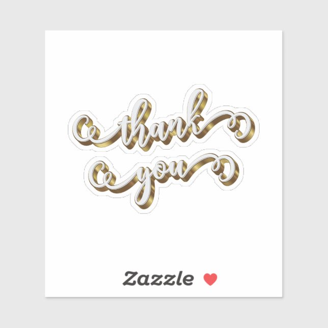 Adesivo Agradecimento Tipografia Ouro Moderno  (Folha)