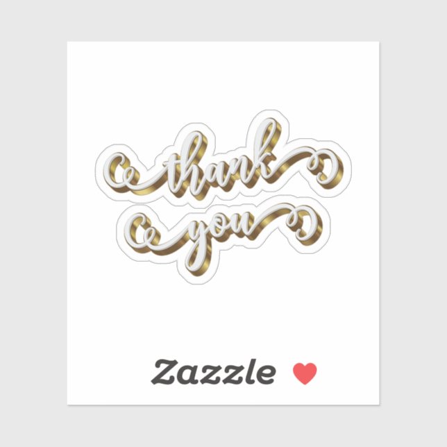 Adesivo Agradecimento Tipografia Ouro Moderno  (Folha)