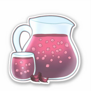 Adesivo Agua De Jamaica Agua Fresca