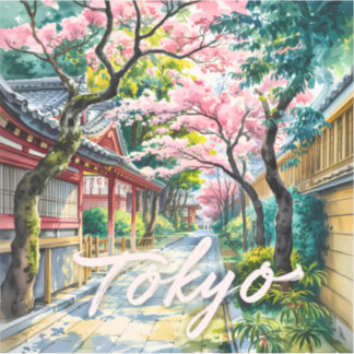 Adesivo Água-forte Flor de Cerejeira de Tóquio Japão Tradi