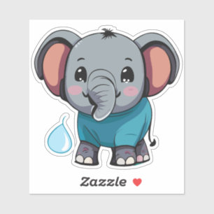 Adesivo Água Pulverizante De Elefante De Bebê, Cujo Tronco