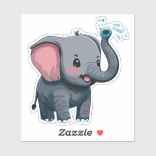 Adesivo Água Pulverizante De Elefante De Bebê, Cujo Tronco