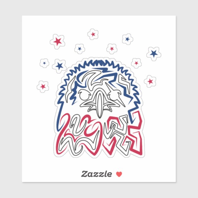 Adesivo Águia Americana do Dia da Independência (Folha)