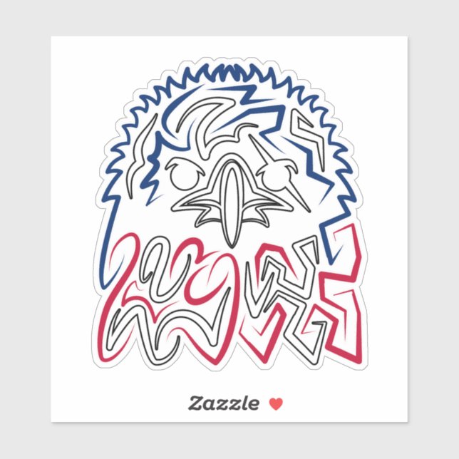 Adesivo Águia Americana do Dia da Independência (Folha)