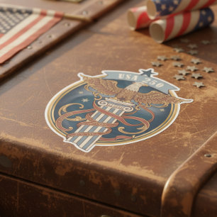 Adesivo Águia Americana EUA 250 Motivo Art Nouveau ID1304