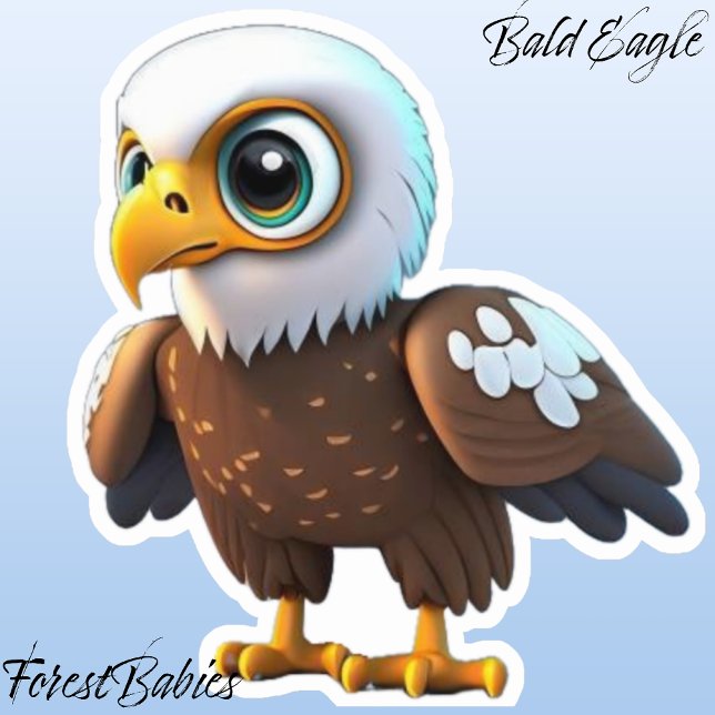 Adesivo Águia Balda 🦅 Única Natureza Aves Selvagens (Bald Eagle ForestBabies Sticker)