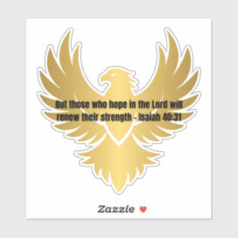 Adesivo Águia Dourada com Bíblia Verse Isaiah 40:31