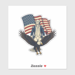 Adesivo Águia Patriótica e Camisa Vector Vintage do Genera