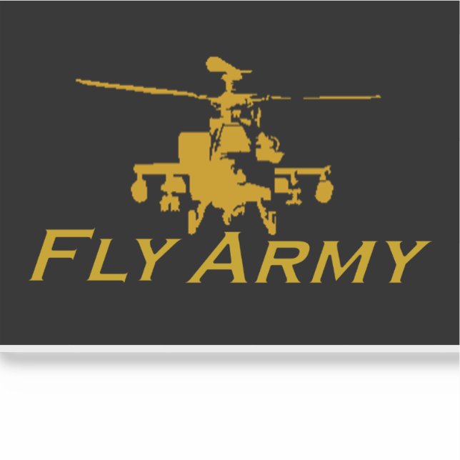 Adesivo AH64 Apache Vinil Fly Army Sticker (Frente)