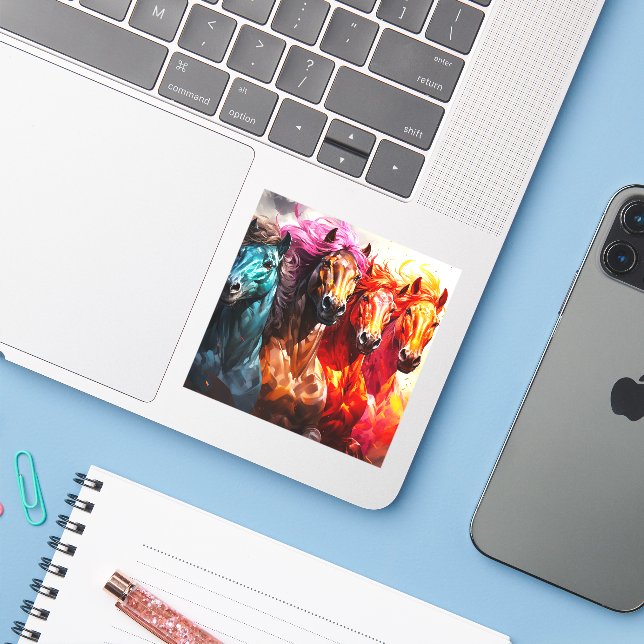 Adesivo Ai Cavalos (Notebook com iPhone)