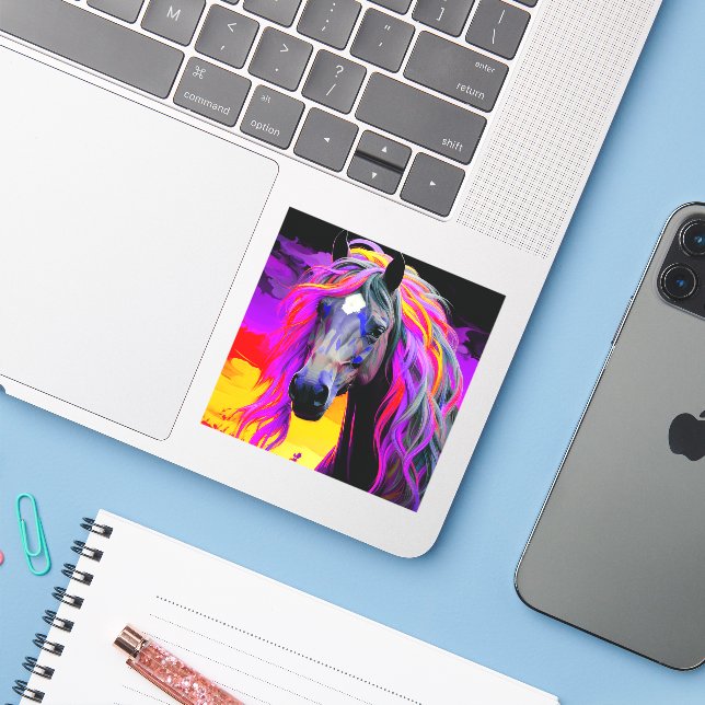 Adesivo Ai Horse Trabalho de arte (Notebook com iPhone)