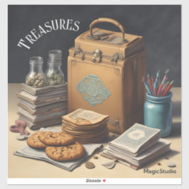 Adesivo AI Tesouros Vinil Sticker para Suitcase ou Laptop