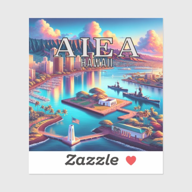 Adesivo Aiea Hawaii 3 Inch Vinyl Sticker (Folha)
