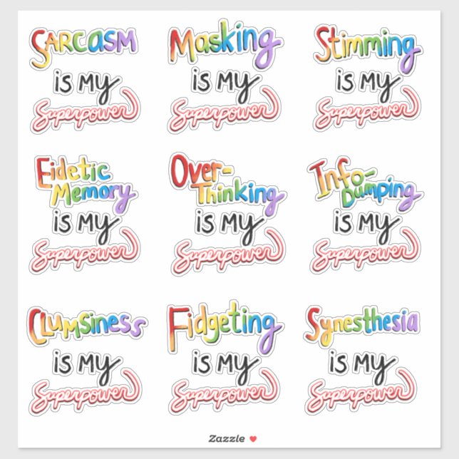 Adesivo Ainda Mais Superpoderes Neurodivergentes (Folha)