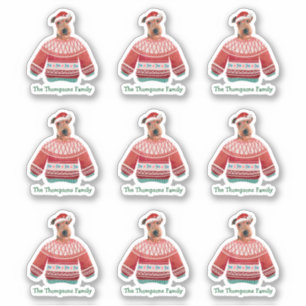 Adesivo Airedale Terrier Dog Family Ugly Christmas Sweater