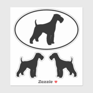 Adesivo Airedale Terrier Dog Raça Silhouette Stickers