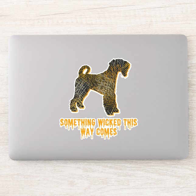 Adesivo Airedale Terrier Dog Silhoueen Diversão Halloween (Computador)