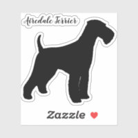 Airedale Terrier Silhouette Dog Brey Vinil