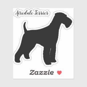 Adesivo Airedale Terrier Silhouette Dog Brey Vinil