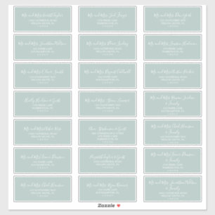 Adesivo Airy Sage Green Wedding Guest Address Labs