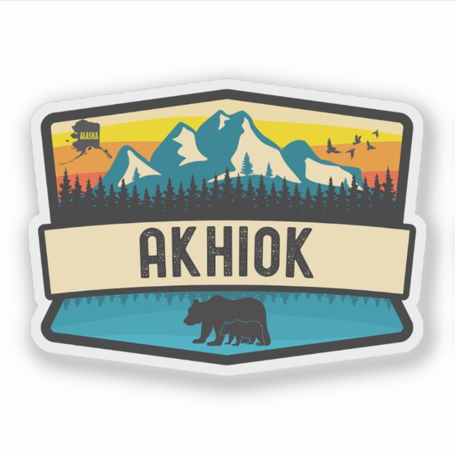 Adesivo Akhiok, Alasca (Frente)