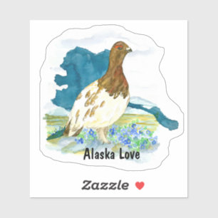 Adesivo Alaska Love Willow Ptarmigan Nature Souvenir