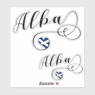 Adesivo Alba, Scotland Flag In Heart, Gaelic