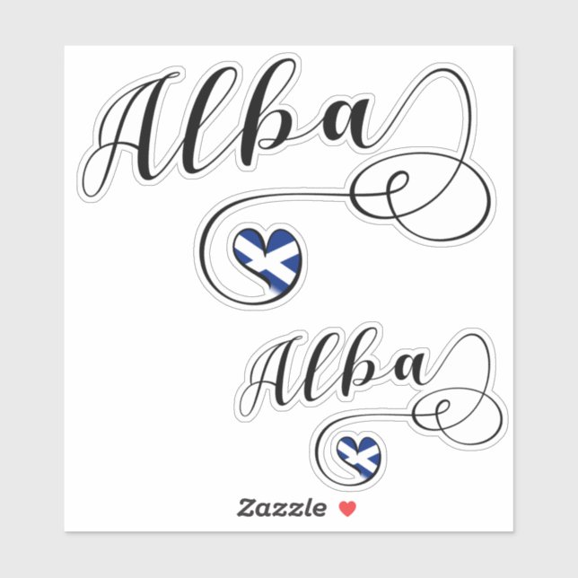 Adesivo Alba, Scotland Flag In Heart, Gaelic (Folha)
