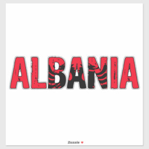 Adesivo Albânia, eu amo Albânia