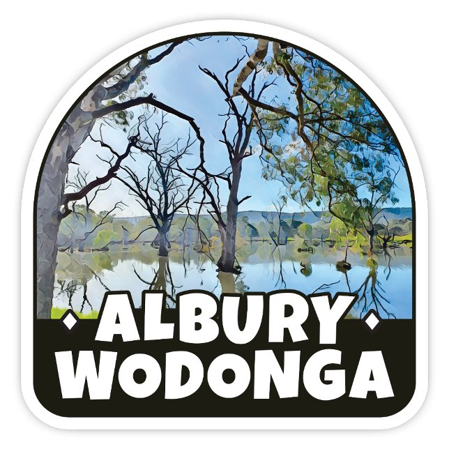Adesivo Albury NSW, Wodonga Victoria - Autocolante da Aust (Albury Wodonga Murray River Australia scenic sticker)