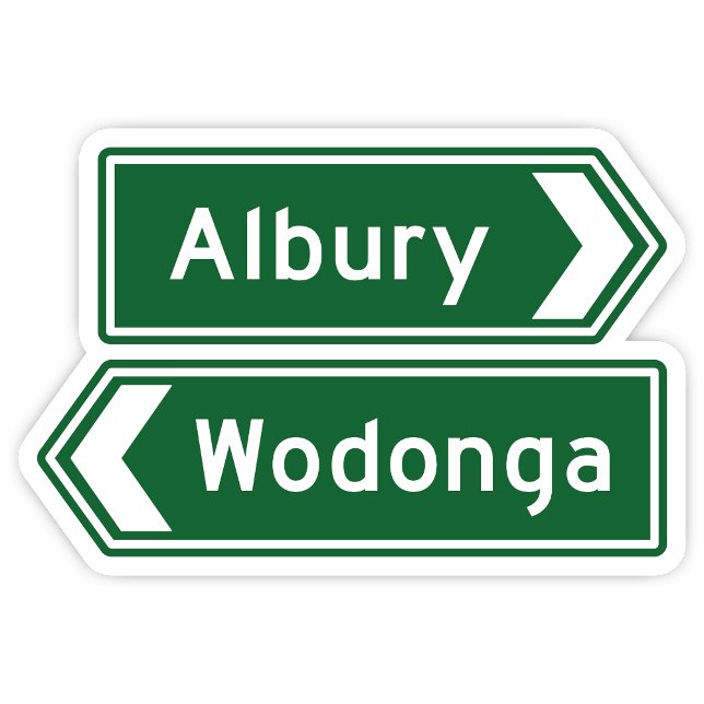 Adesivo Albury Wodonga Australia Sticker (Albury Wodonga Highway Signs Sticker)