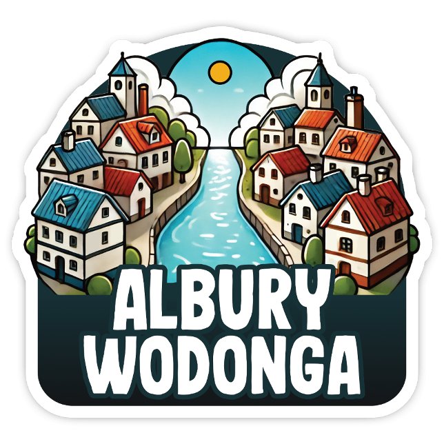 Adesivo Albury Wodonga Sticker (Albury Wodonga Twin Cities, Australia Sticker)
