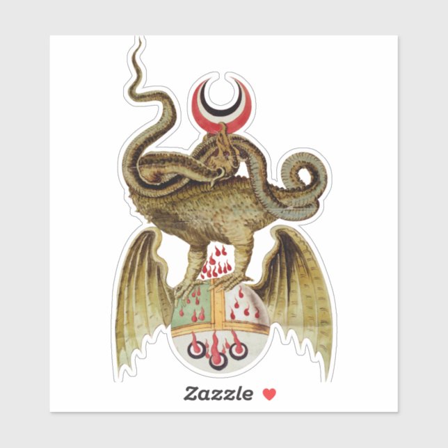 Adesivo Alchemy Dragon Vintage Ilustração vinil Sticker (Folha)