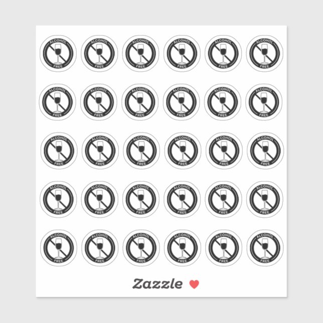 Adesivo Alcohol Free Wedding Place Card Mini Meal Choice (Folha)