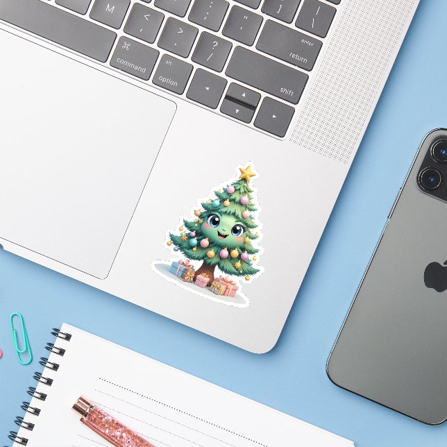 Adesivo Alegria Natal Sorriso (Notebook com iPhone)