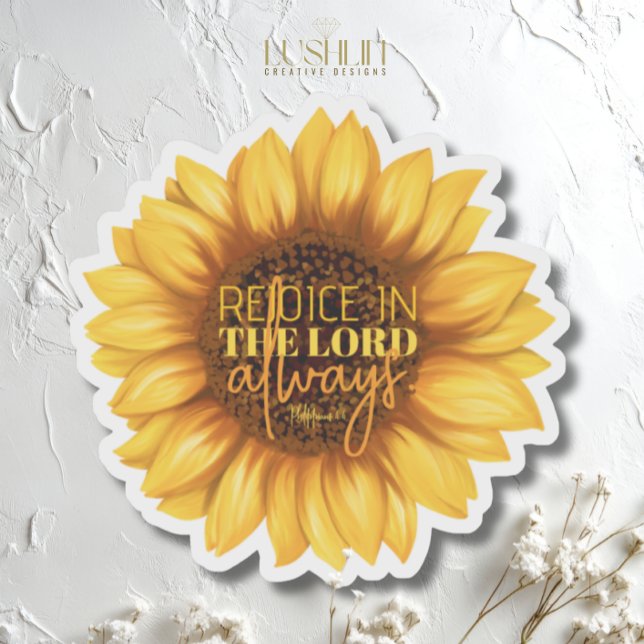 Adesivo Alegria no Senhor Sempre - Girassol (Criador carregado)