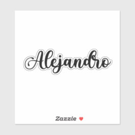 Adesivo Alejandro Name - Caligrafia manuscrita