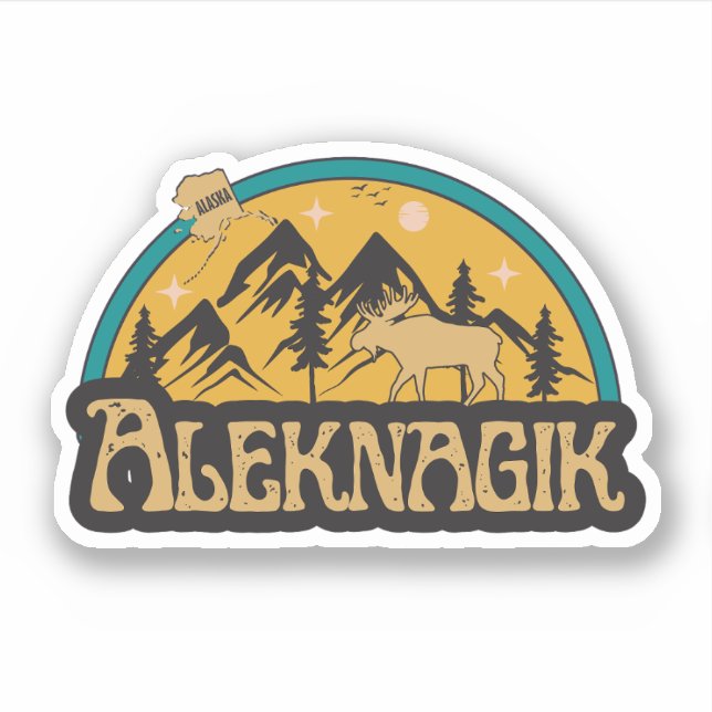 Adesivo Aleknagik, Alaska Sticker (Frente)