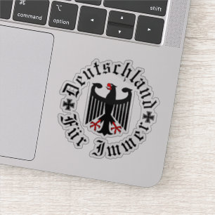 Adesivo Alemanha/Deutschland Para sempre/águia negra/cruz 