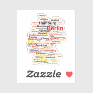 Adesivo Alemanha Mapa Silhouette Towette Flag Berlin Tr