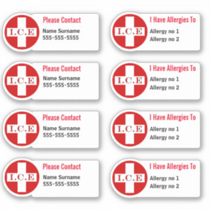 Adesivo Alergia médica aviso crianças livros escolares