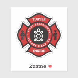 Adesivo Alerta Pet De Tartaruga Dentro Para Bombeiros