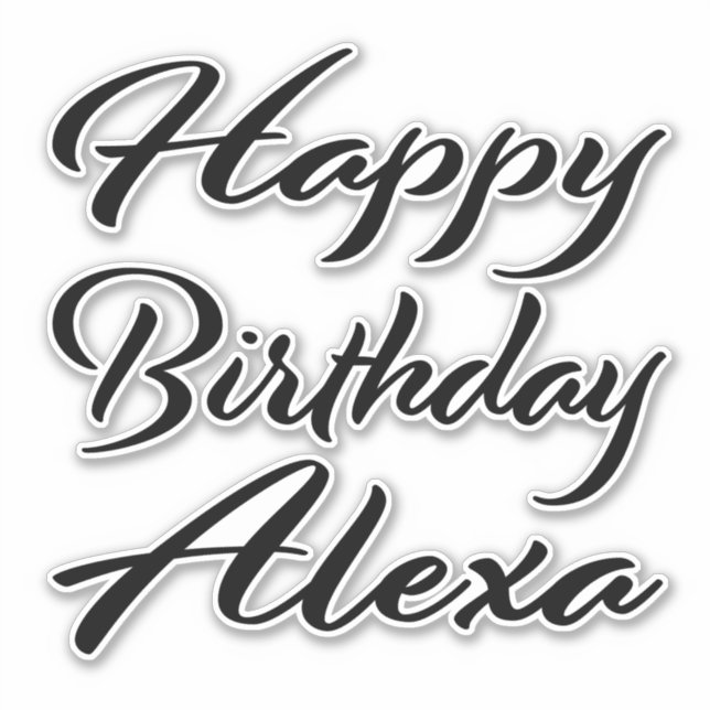 Adesivo Alexa Name Vorname black Sticker Geburtstag (Frente)