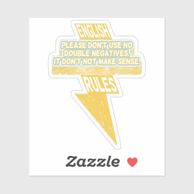Adesivo Alfabetização em língua inglesa duplamente negativ (Folha)