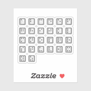 Adesivo Alfabeto Chave do Computador Braille