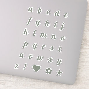 Adesivo Alfabeto de Letras Iniciais de Script Elegante