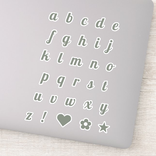 Adesivo Alfabeto de Letras Iniciais de Script Elegante (Detalhe)